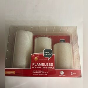 Smart Candle flameless holiday LED candle set of 3 unscented authentic glow NWOT